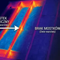Termowizja poddasza: jedna warstwa izolacji to mostek termiczny, dwie warstwy zapewniają czyste powietrze i spełniają wymagania ocieplenia.
